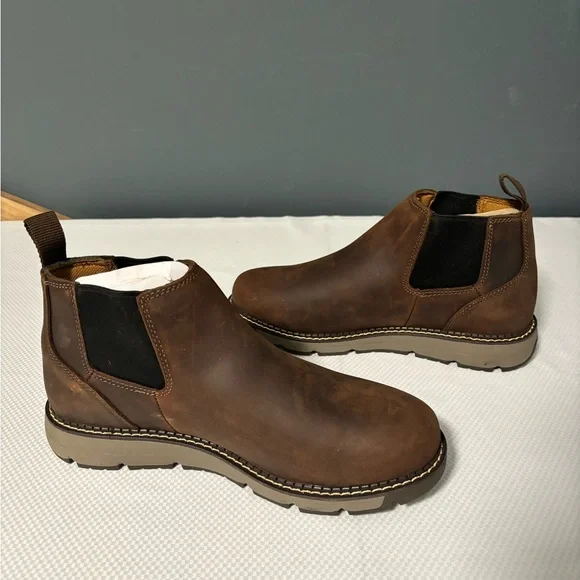 NEW CARHARTT MILLBROOK WATER RESISTANT 4" SOFT TOE ROMEO WEDGE BOOT SIZE: 8.5